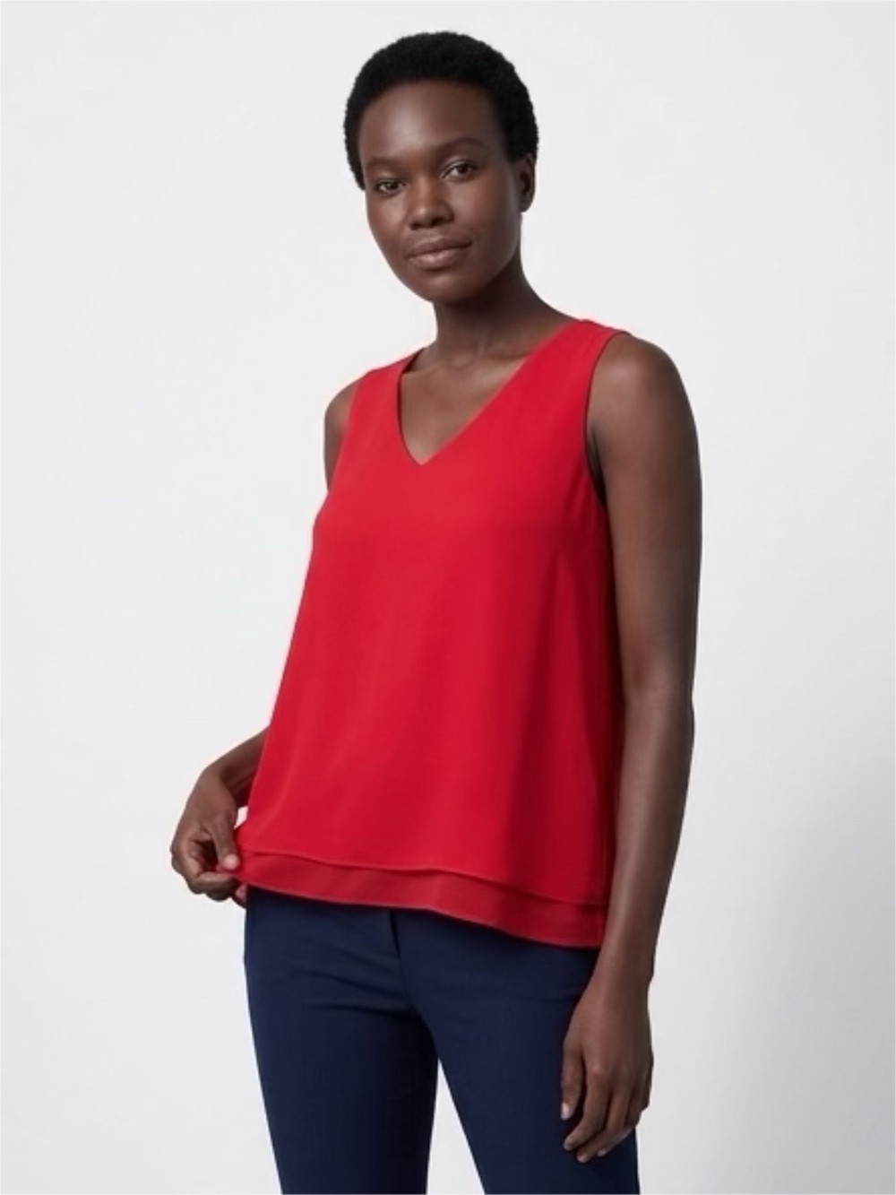 Tabitha Webb Women's Red V-Neck Layered Camisole Small